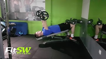 Decline EZ Bar Triceps Extension: Arms, Tricep Exercise Demo How-to