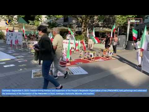 Germany—September 9, 2023: MEK supporters celebrated the anniversary of the foundation of the PMOI