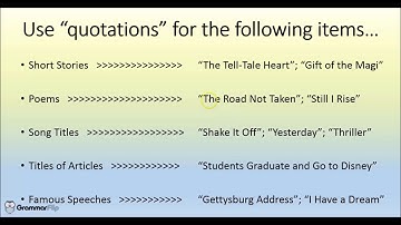 Quotation Marks vs Italics - Grammar Lesson