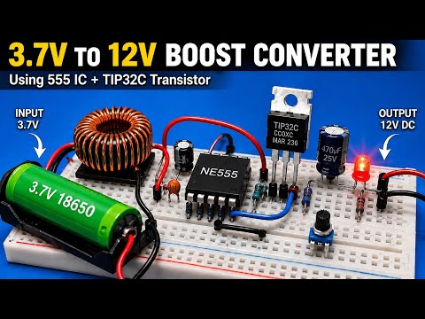 DIY 3.7v To 12v Step Up Boost Converter with 555 IC