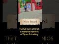 Full form of Nios Board#nios #education #short #studynios #shortfeed