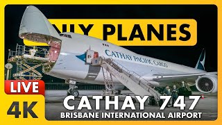 🔴 USN C-130, CX 747-8 & Destination Dubai A380 @ Brisbane Airport w/ James ATC ✈️🌆🌙