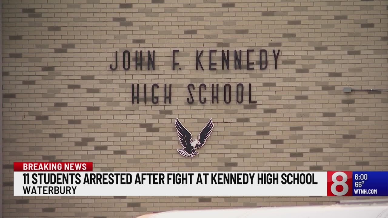 11 students arrested after fight at Waterbury high school - YouTube