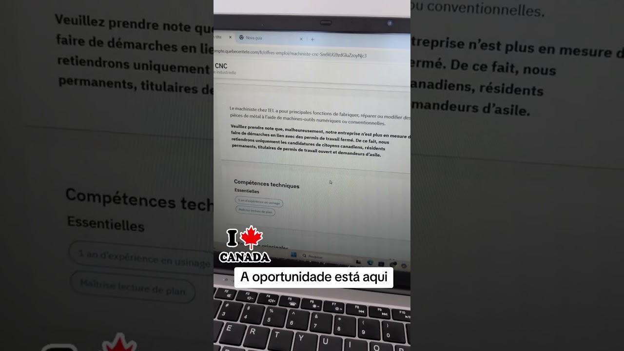 Oportunidade de emprego para o Canadá 