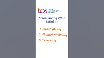 TCS smart hiring 2025 Syllabus| #tcs #TCSignite #TCSsmart #tcshiring #syllabus #tcsoffcampushiring