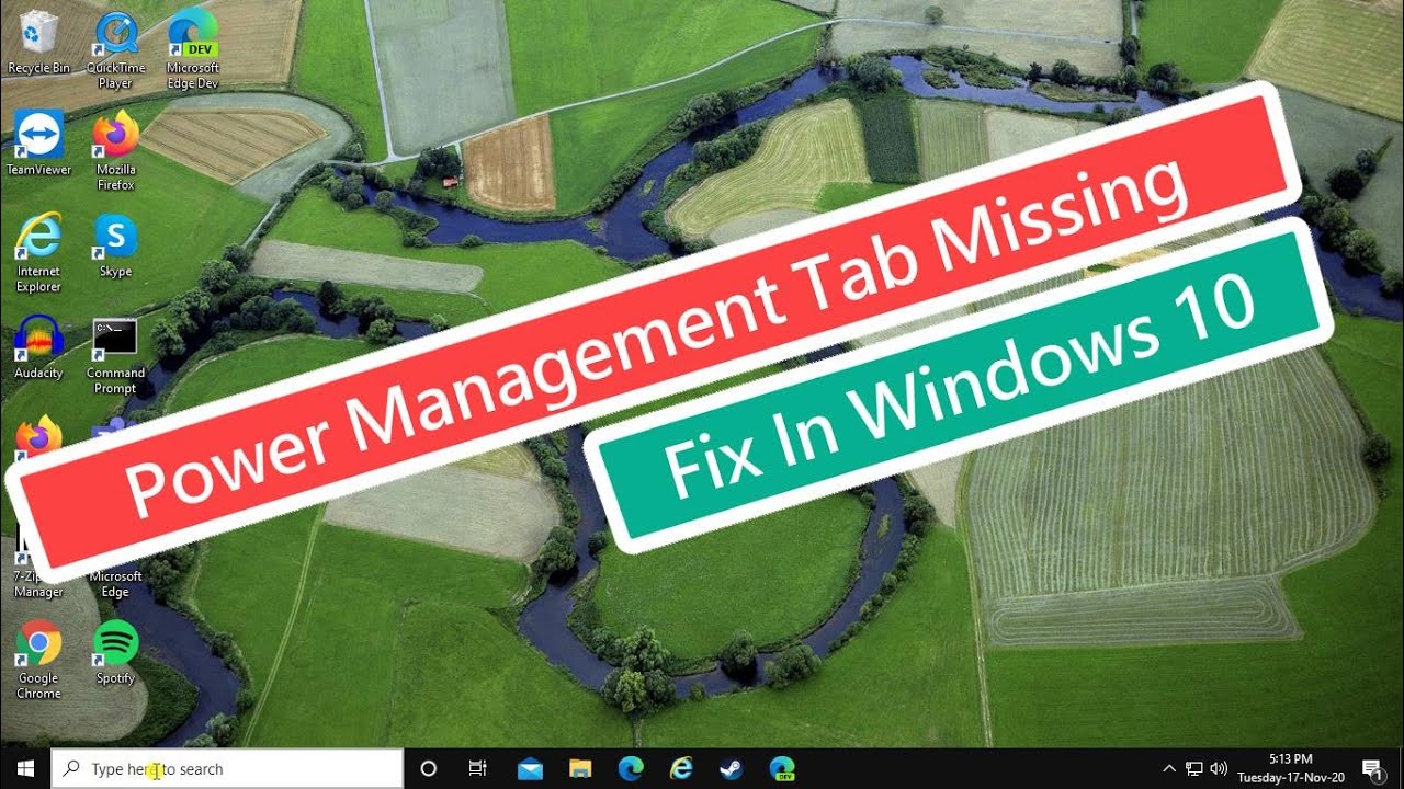 no power management tab windows 10