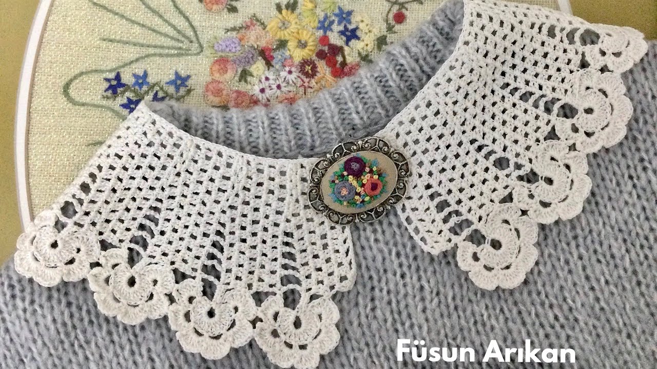 TIĞ İŞİ DANTEL YAKA / PETER PAN YAKA/ CROCHET LACE COLLAR / PETER PAN COLLAR