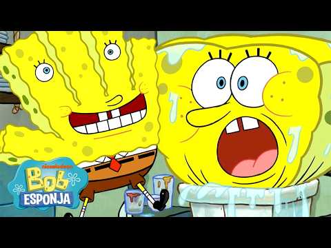 Bob Esponja | 60 minutos de Bob Esponja sendo esponja de verdade 🧽 | Bob Esponja em Português
