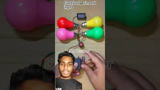 DC Motor se 4 LED Bulbs &amp; Voltmeter Power 😱 | Amazing Generator Experiment ⚡#innovation #shorts