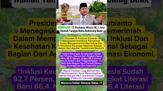 Prabowo Minta 88,7 Juta Rumah Tangga Buka Rekening Bank #beritaviral #beritaterkini #kabarterbaru