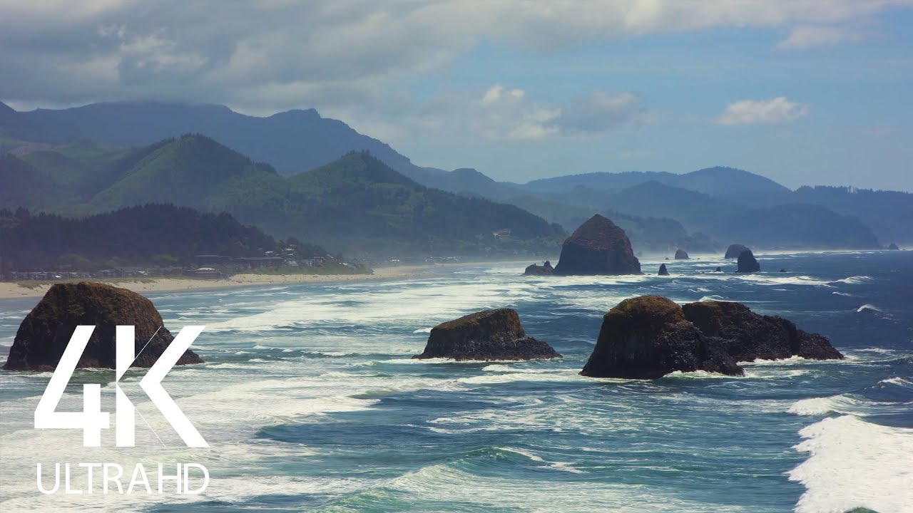 8 HOUR Stormy Rough Ocean - Wave Crashing Ambience - White Noise for Sleep or Studying  4K UHD
