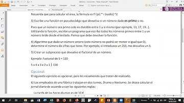 Pseudocodigo Algoritmo del factorial de un numero
