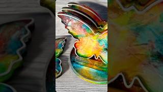Reverse alcohol drop butterfly coasters