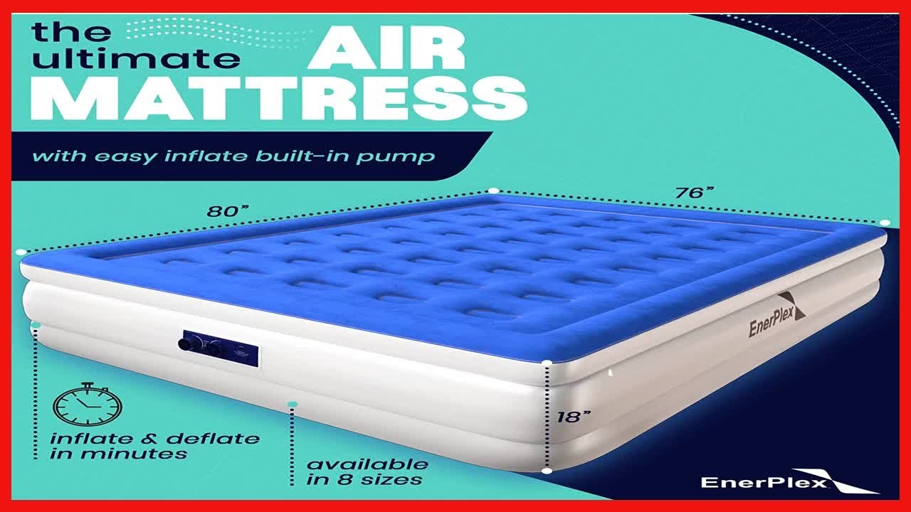EnerPlex Air Mattress with Builtin Pump Double Height Inflatable