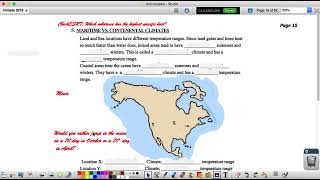 Lesson: Maritime & Continental Climates