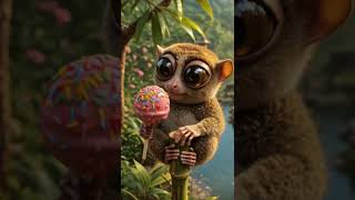 Do Tarsier Monkey's like Cake Pops , Let's Find Out - A sweet and relaxing jungle treat 🍓🍫🍰🌿