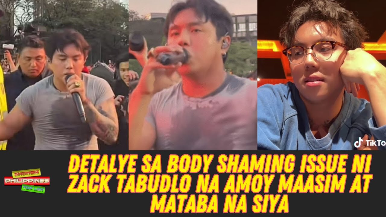 Detalye sa body shaming issue ni Zack Tabudlo na amoy maasim at mataba na  siya at ang reaksyon niya