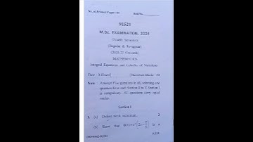 #C.R.S.U. #M.Sc. 4th sem question paper 2024 || Integral equation and calculus of variation ||