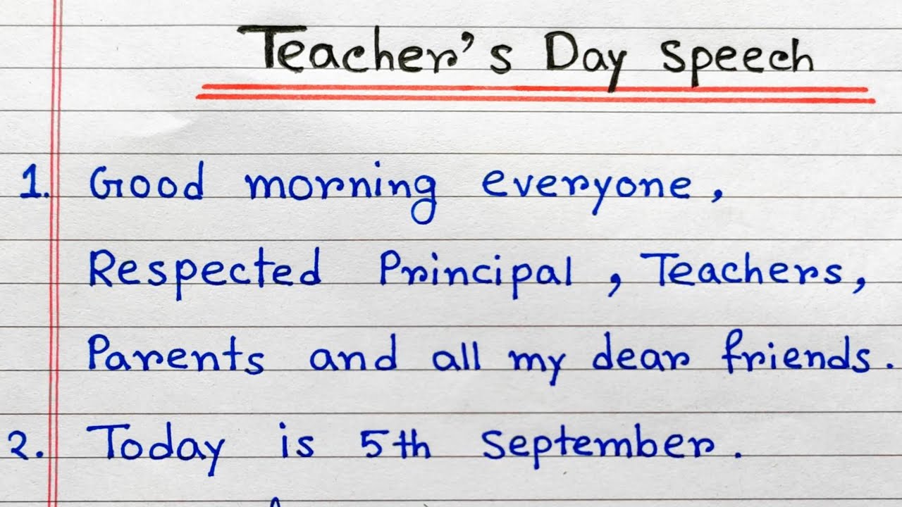 speech writing on teachers day class 11