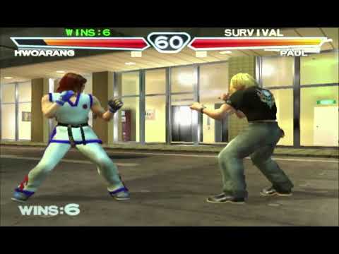 Tekken 4 - PS2 - Survival Mode - Hwoarang - 10 Wins