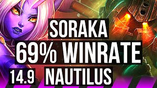 SORAKA & Ezreal vs NAUTILUS & Varus (SUP) | 69% winrate, 1/3/27 | NA Master | 14.9