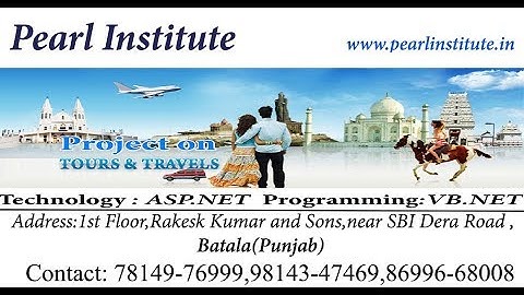 Tour and Travel Project in ASP.NET from Pearl Institute