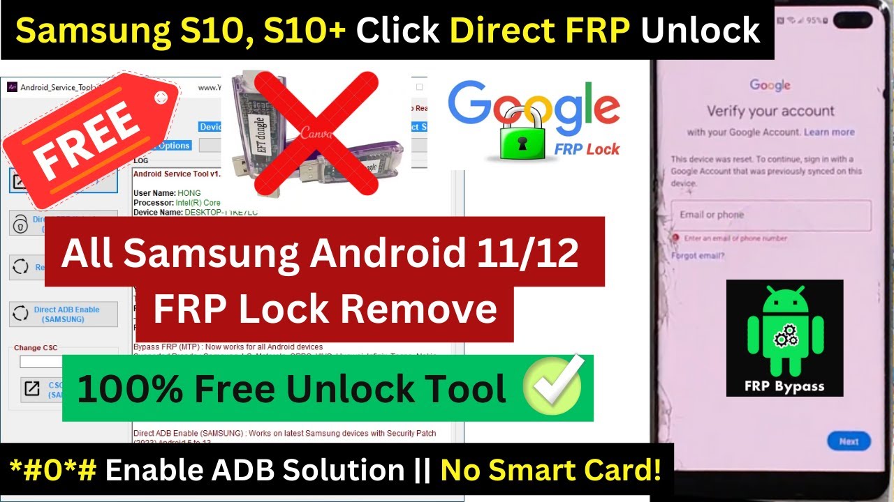 Samsung S10, S10+ FRP Unlock All Samsung Android 11/12 Direct FRP Lock