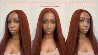 Reddish Brown Yaki Straight | Easy Glueless Wig Install | Unice Amazon