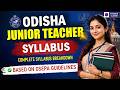 Odisha Junior Teacher Recruitment 2026 | Junior teacher Syllabus 2026 | Pyramid classes