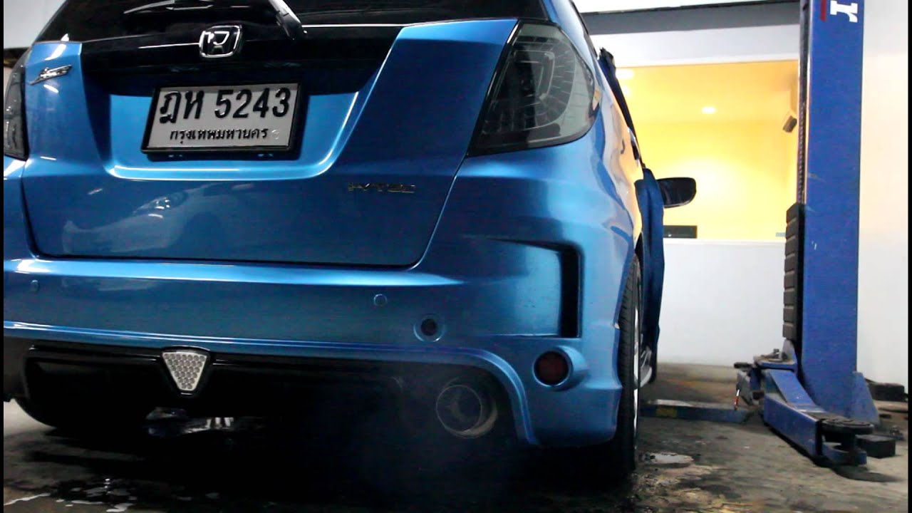 Honda Jazz with Dride exhaust system Full set Type 2 - YouTube