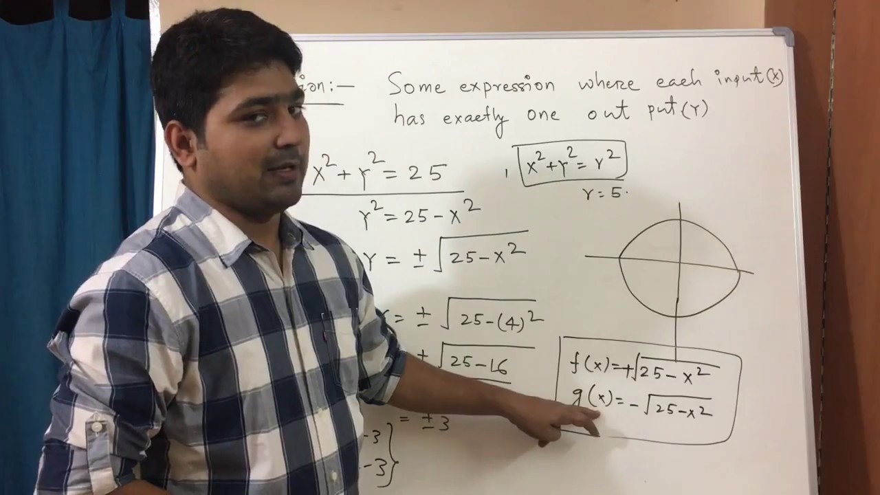 X Square Plus Y Square Equal To 25 Is It Function Understand 