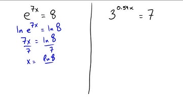 Using logarithms and the calculator to solve equations