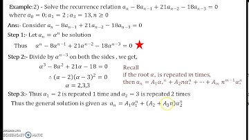 Recurrence Relations Part 7  Special case with real and reapeated roots