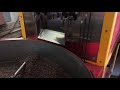 Coffee roasting factory green beans to roasted cooling tray asmr