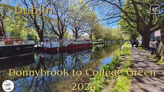 Dublin spring walking tour - Donnybrook to College Green - 4K 60 FPS (2024)