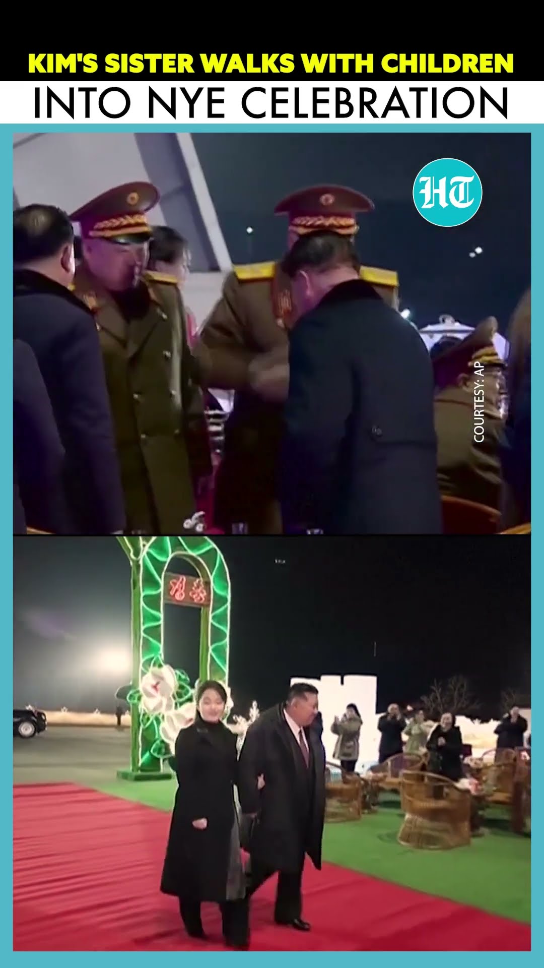 North Korean TV Shows Kim's Sister Walking With Children Into NYE Celebration