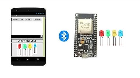 Control four LEDs connected to the ESP32 board by a smartphone via Bluetooth