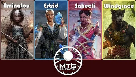 Commander Gameplay: Aminatou vs Estrid vs Saheeli vs Lord Windgrace
