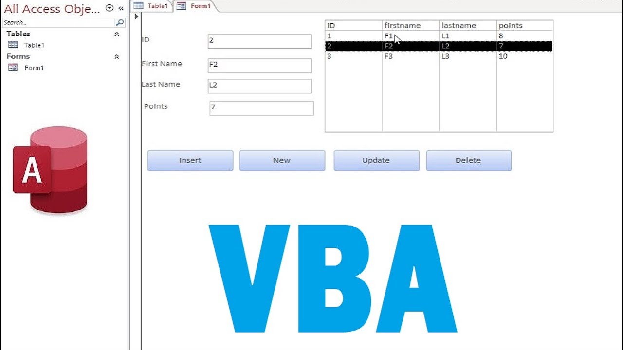 Programming In Microsoft Access Insert Update Delete  And Fill Listbox In Forms Ms Access Using Vba