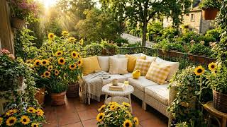 The Most Peaceful Sunflower Balcony 🌻 Yellow Bird, Soft Piano & Birdsong for Deep Sleep screenshot 5