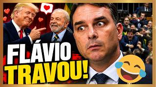 TRUMP ELOGIA LULA NA FRENTE DE FLÁVIO… e bolsonaristas surtam na Câmara