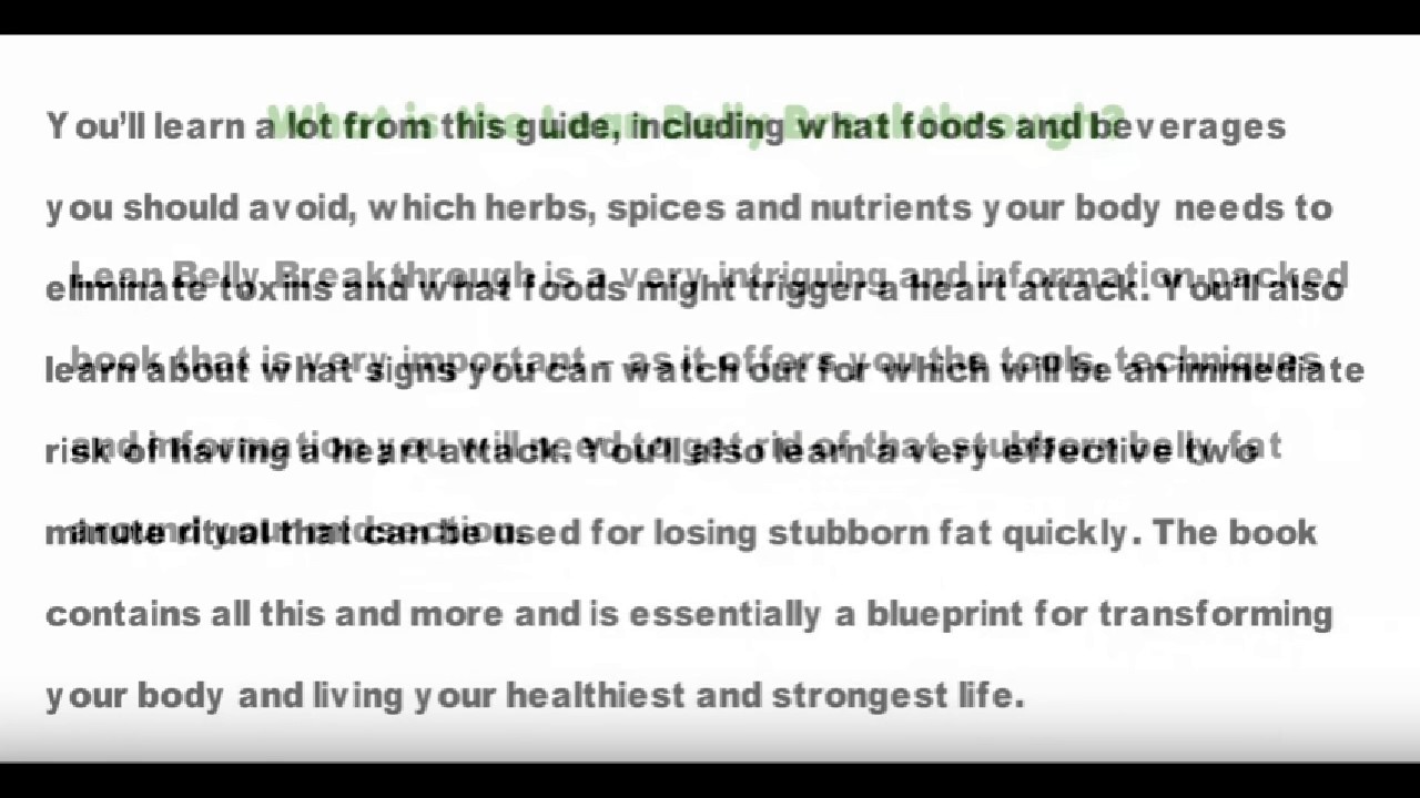 Lean Belly Breakthrough Free Download