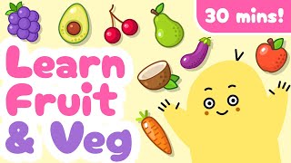 Learn Fruit, Vegetables & More For Kids! Compilation! 30 Minutes!