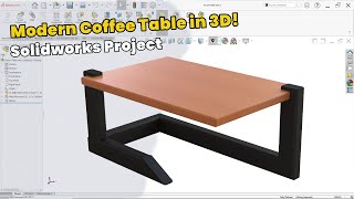 картинка: SolidWorks 3D Учебник по мебели | Журнальный столик из железного дерева