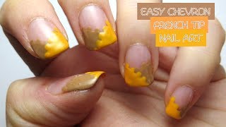 Easy Chevron French Tip Nail Art (Beginners Nail Art)