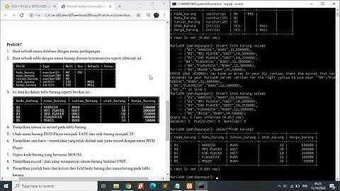 Membuat Database menggunakan fungsi Agregat dengan Command Prompt