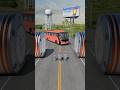 Cars &amp; Ambulance Van vs Giant Pit Bollards Crash - BeamNG.drive