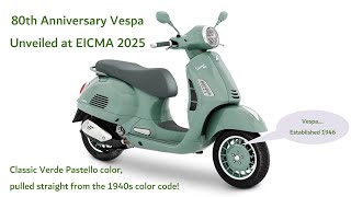 Nieuwe 2026 80th Anniversary Vespa's onthuld op EICMA