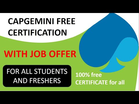 Capgemini 100% Free Certificate || Job Offer || All are Eligible