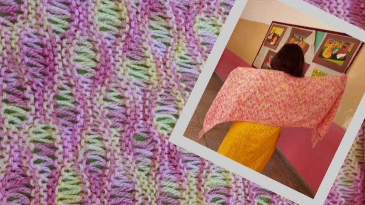 Reversible Shawl pattern || bunae design shawl - stole - Muffler- 210